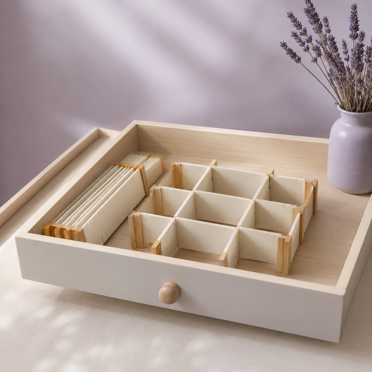 Drawer Divider Set of 8 — Eight adjustable dividers that hold a fold upright instead of letting it topple.