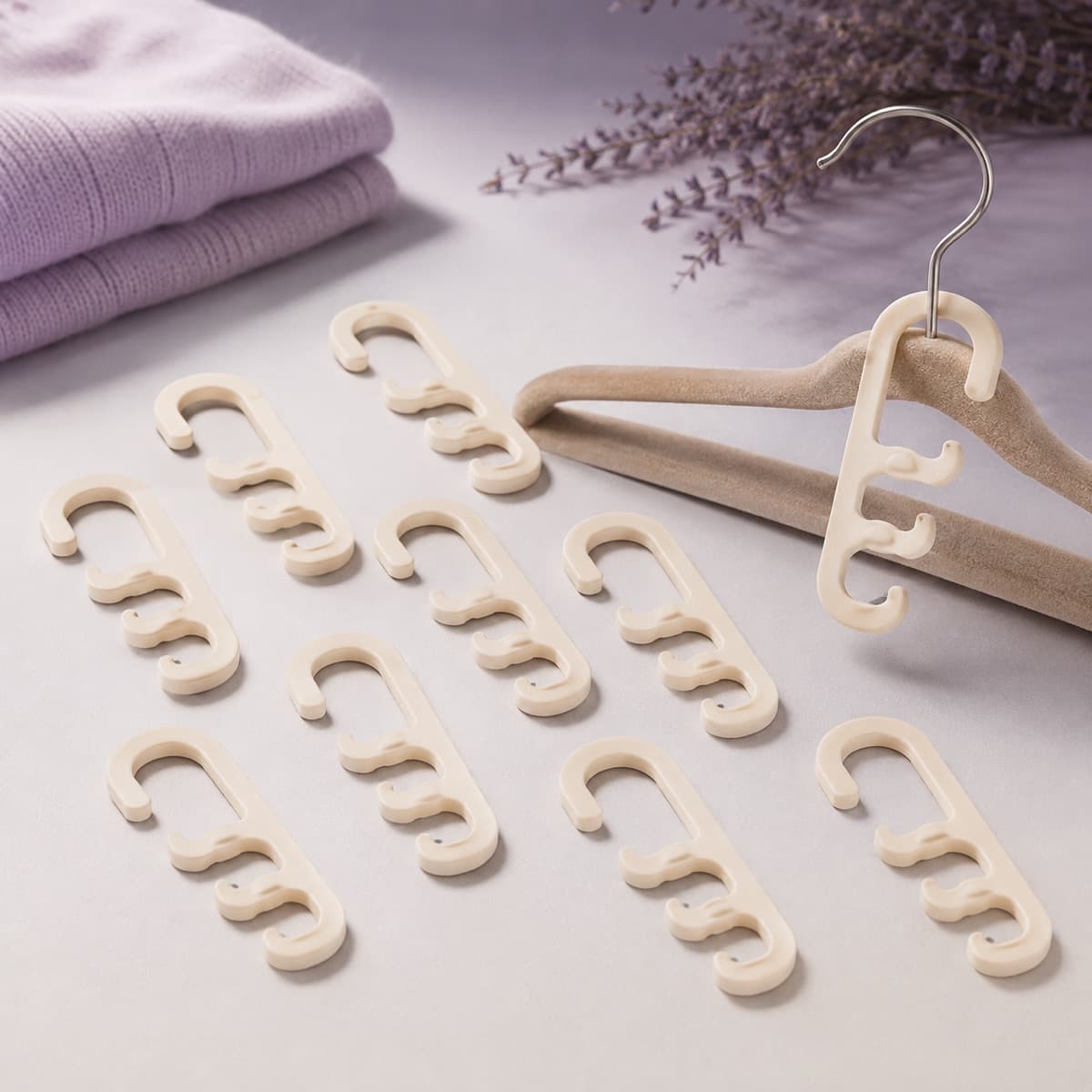 Cascading Hanger Hooks 10-Pack — The cheapest square footage in the closet is vertical.