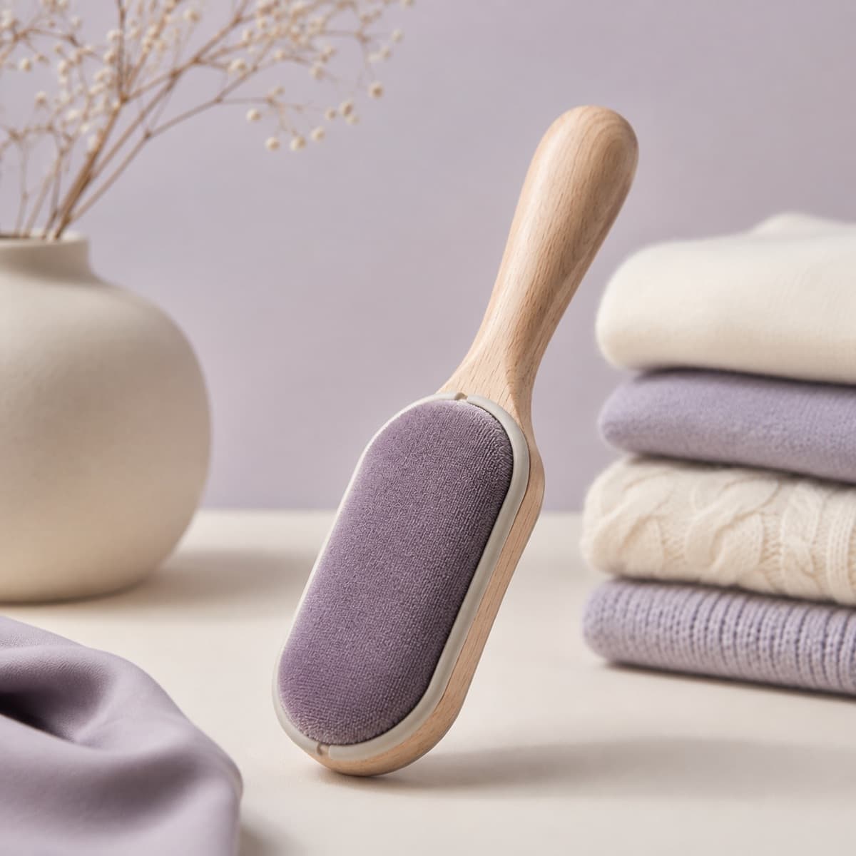 Reusable Lint Brush — No refills, ever. A directional nap that picks up and releases on command.